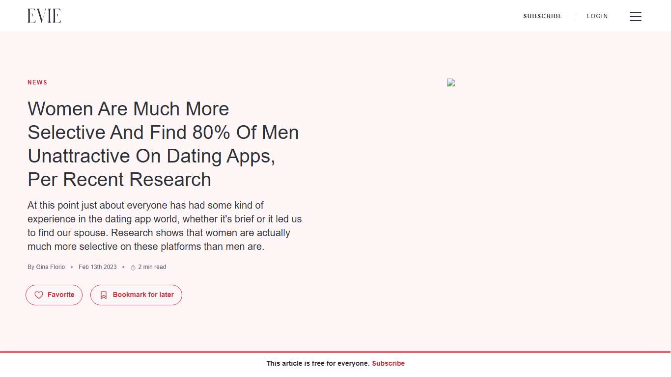 Women Are Much More Selective And Find 80% Of Men Unattractive On Dating Apps, Per Recent Research | Evie Magazine